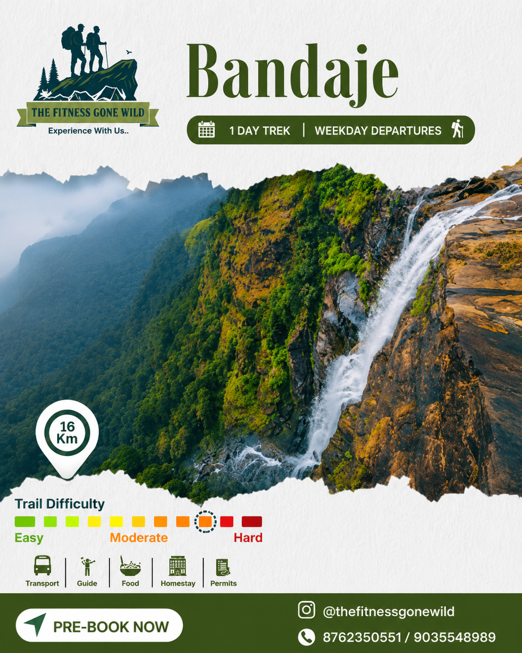 One day trek to Bandaje Waterfall (Weekday Special) poster