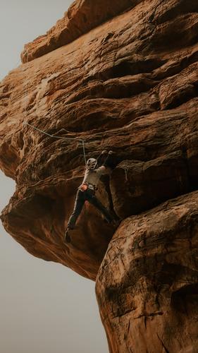 Badami rock climbing