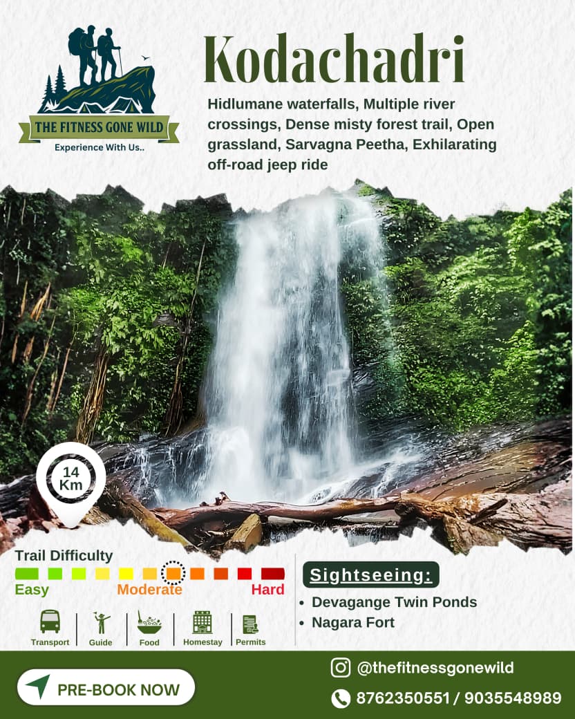 Kodachadri trek via Hidlumane falls poster